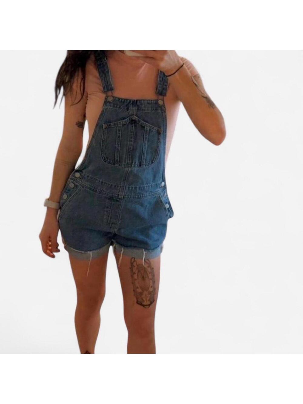 Old Navy Women's Blue and Navy Dungarees-overall